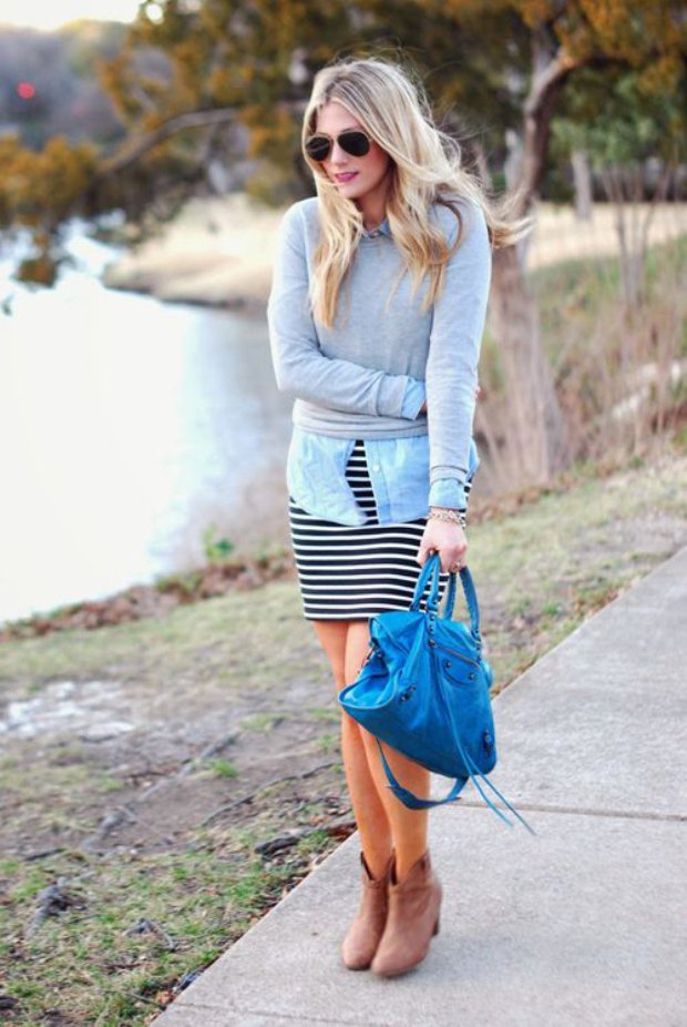 Ankle boots with denim clearance skirt